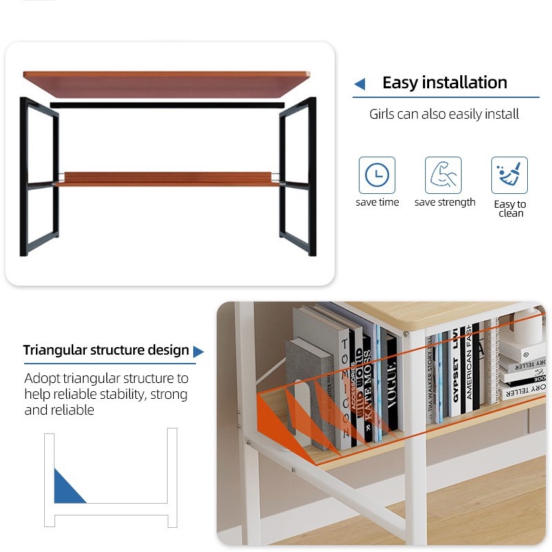 Home Office Table Computer Desk Study Table Writing Desk With Bookshelf ...