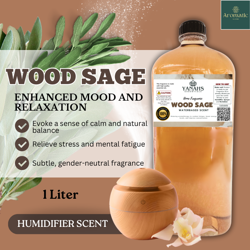 Aromatic WOOD SAGE 1L Water Based Scents for Humidifier, Air Freshener ...