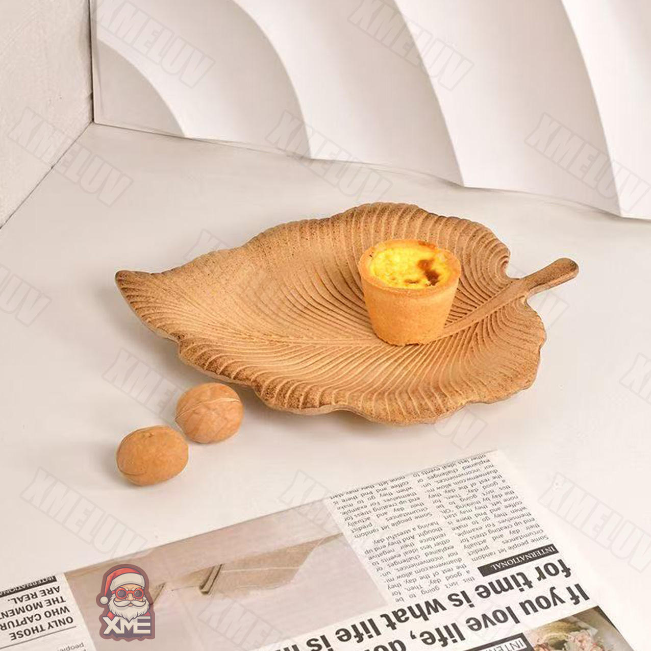 XmeLuv Luxury Gold Wooden Fruit Tray candle holder table Home living ...