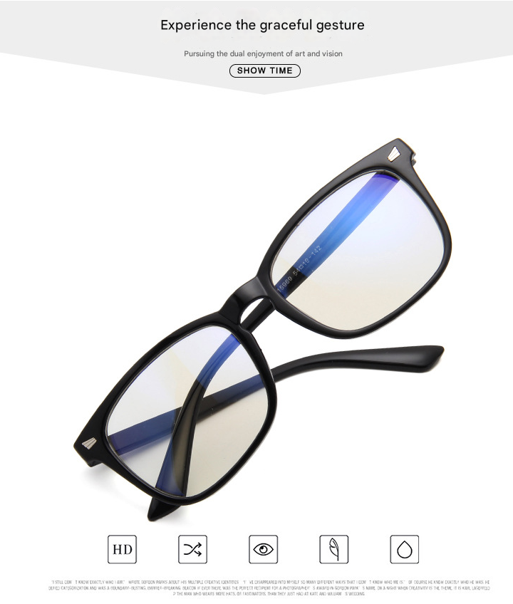 Retro Anti-blue Light Eyeglasses Computer Eye Protection Square Frame ...