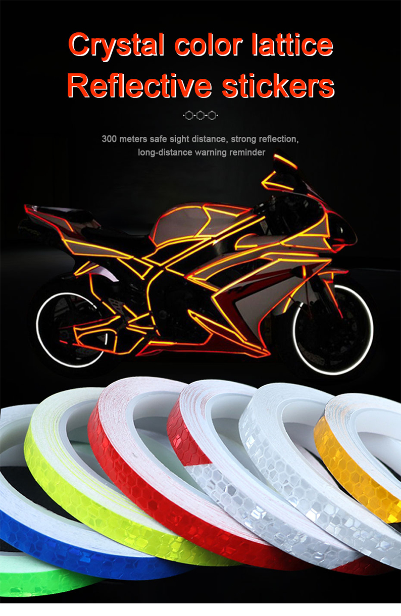 2pcs 8m Reflective Stickers Safety Auto Car Bicycle Cycling Diy ...