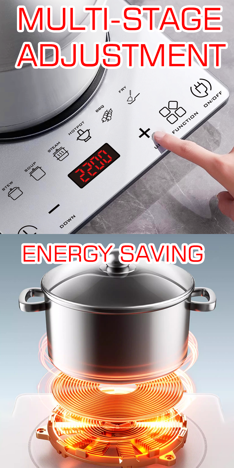 LAHOME Electric Inverter Ceramic Stove Induction Cooker Infrared Burner ...