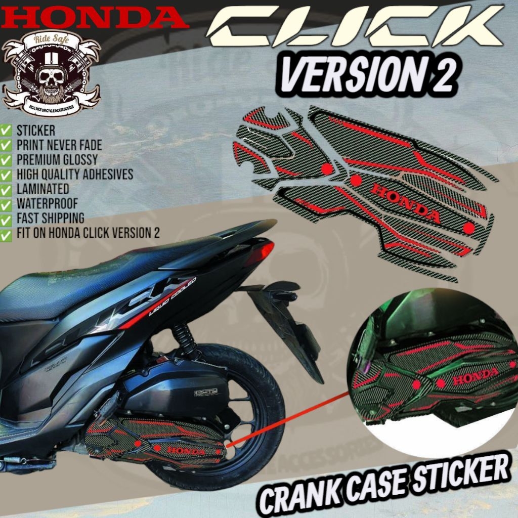Honda Click Version 2 Crankcase Sticker Accessories / Click V2 Sticker ...