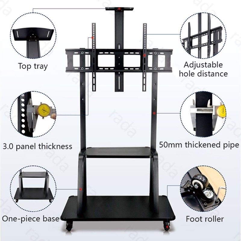 32-85 Inch TV Stand Floor Stand Movable TV Rack Stand with Wheels ...