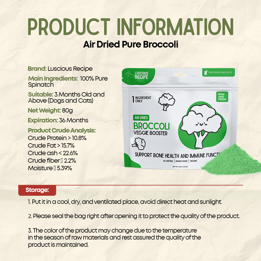 Luscious Recipe Freeze Dried Veggie Booster Pure Broccoli Powder Food ...