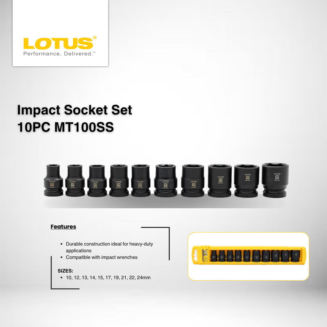 Lotus Impact Socket Set 10PC MT100SS | Mechanic Tools | Shopee Philippines