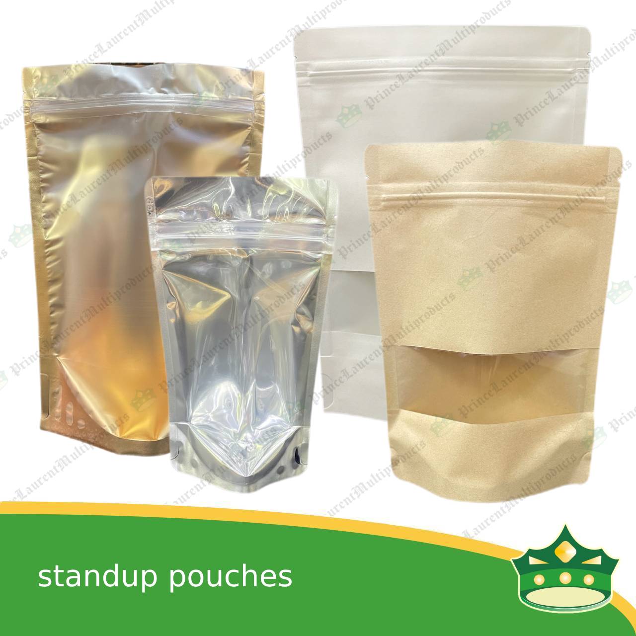 [100 pcs] standup pouch with ziplock kraft with window 120 x 200 mm for ...
