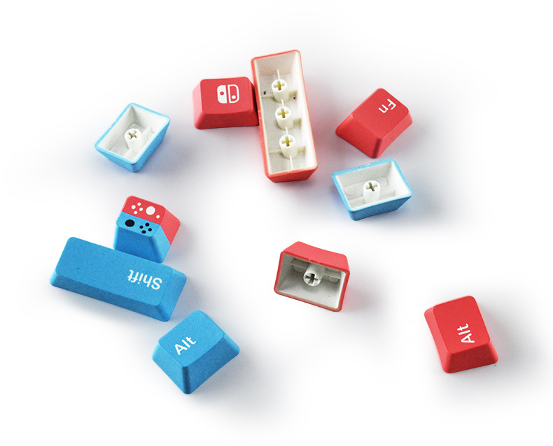 Gaming Keycap Set 9pcs Red Blue PBT OEM Profile for Mechanical Keyboard ...