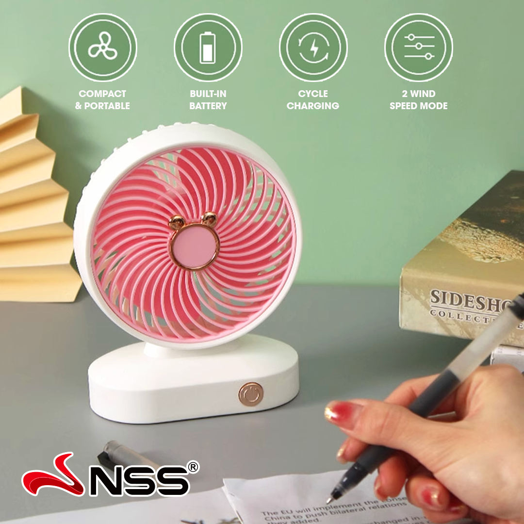 NSS Desktop Fan USB Charging Quiet Cooling Effect Fan Strong Wind Mini ...