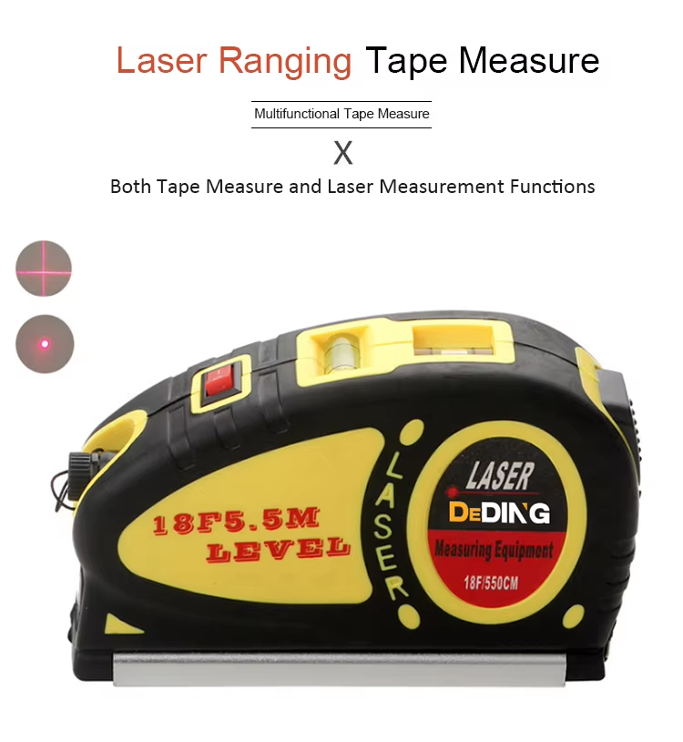 Laser Level Measuring Tape Ruler 4 in 1 Infrared Cross Projector High ...