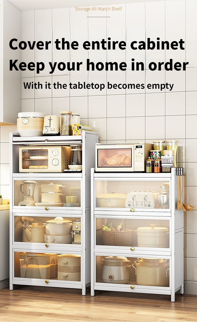 Kitchen Dust Cabinet Rack Dustproof Storage Cabinet Carbon Steel Multi ...