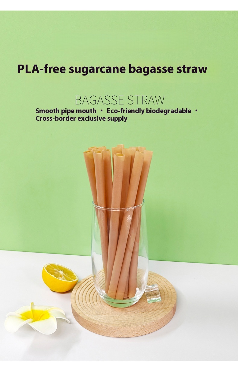 Sugar Cane Straw Wrap 6mm thin straw coffee straw biodegradable ...
