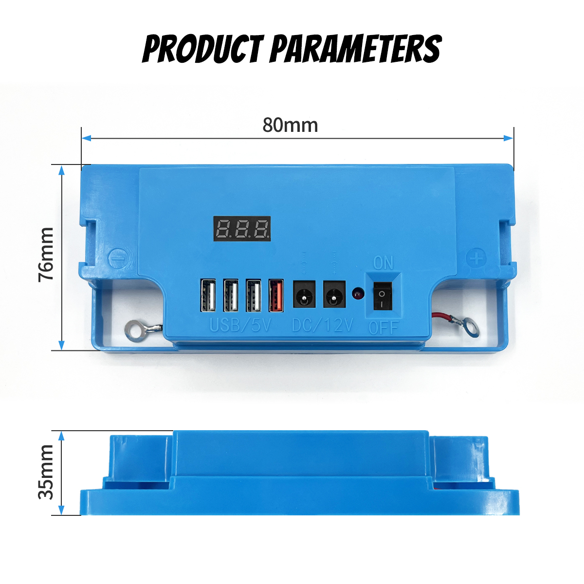 12V battery cap with multiple USB ports for fast charging, independent ...