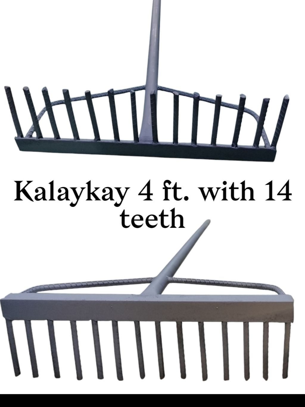Kalaykay/Garden Rake Heavy Duty 4 ft with 13,14& 15 teeth Stainless ...