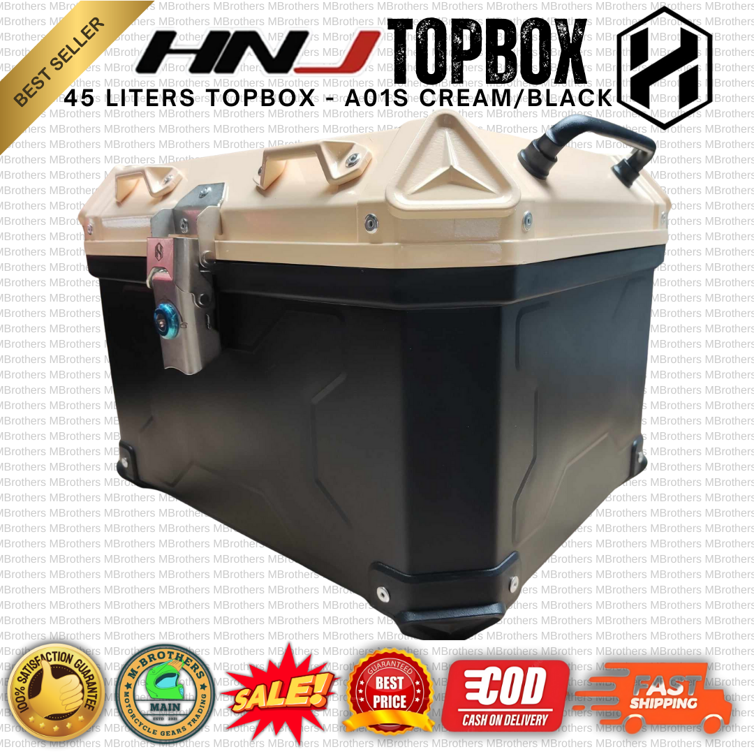 Topbox Only HNJ A01s Single Lock - 45 Liters Motorcycle Topbox with ...