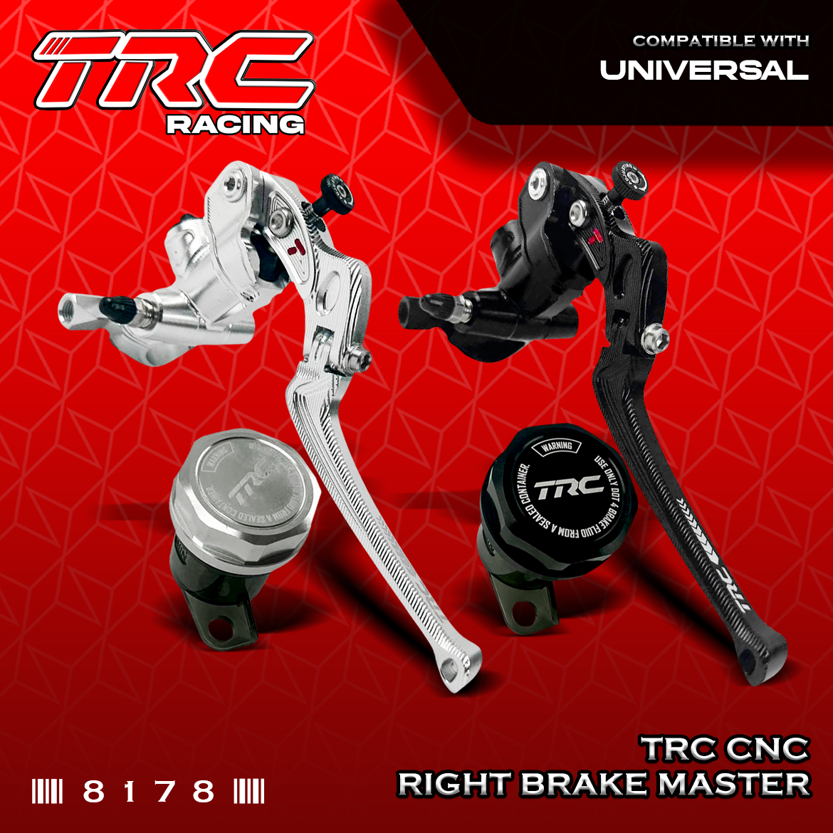 TRC Racing UNIVERSAL CNC BRAKE MASTER RIGHT SIDE WITH TANK 8178 ...