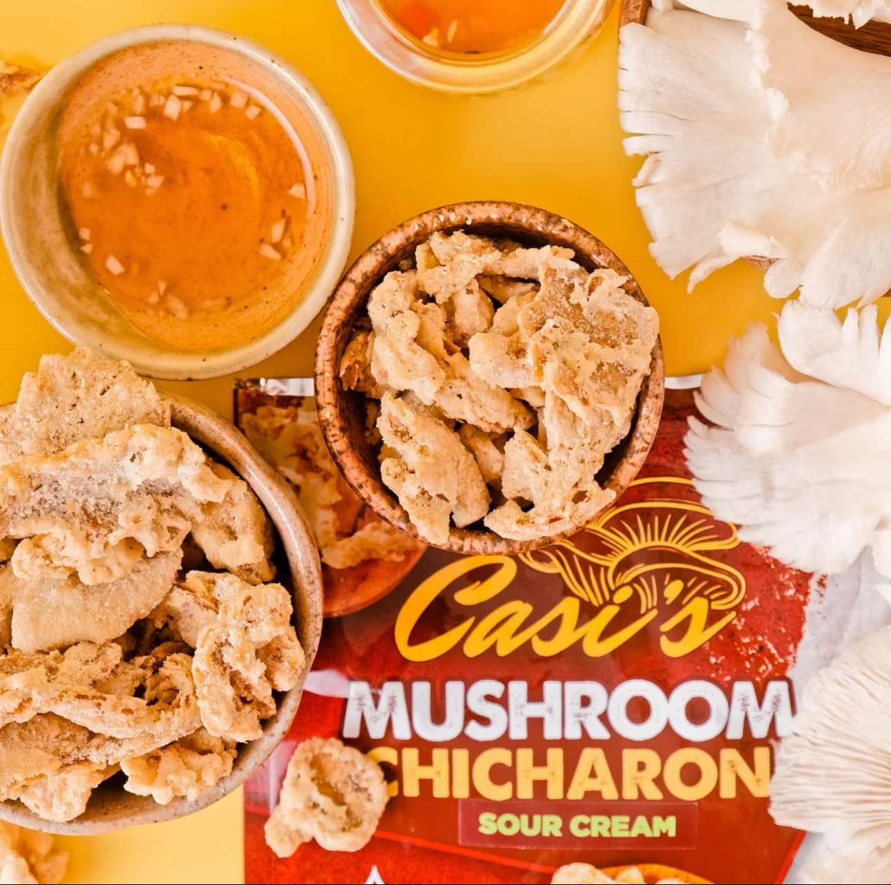 CASI'S MUSHROOM CHICHARON 100G Garlic Plain Spicy Sour Cream Salted Egg ...