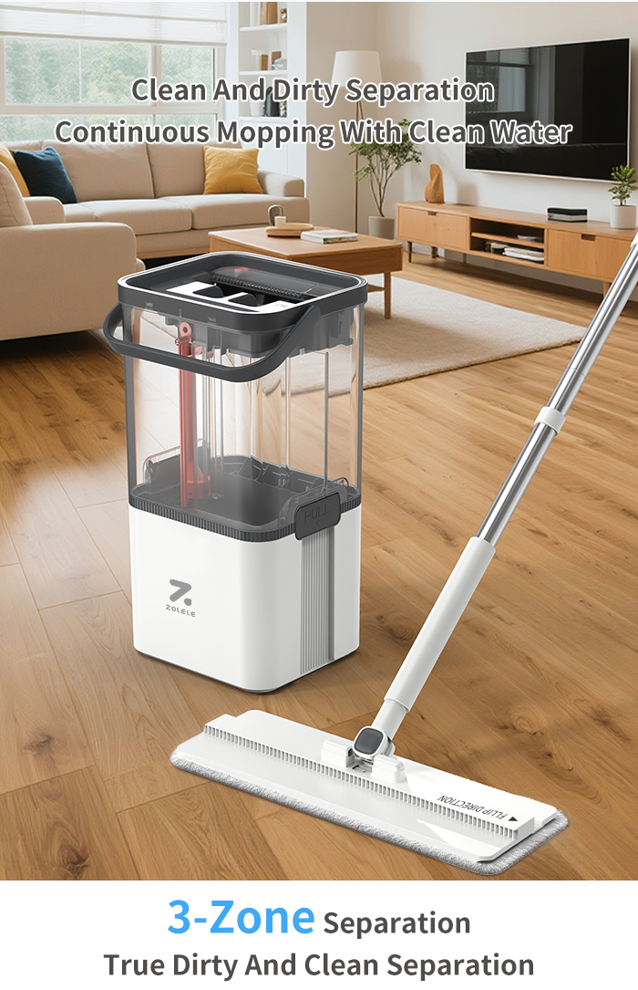ZOLELE M21 Floor Mop Cleaning Flat Mop 2in1 360 Spin Mop Dry and Wet ...