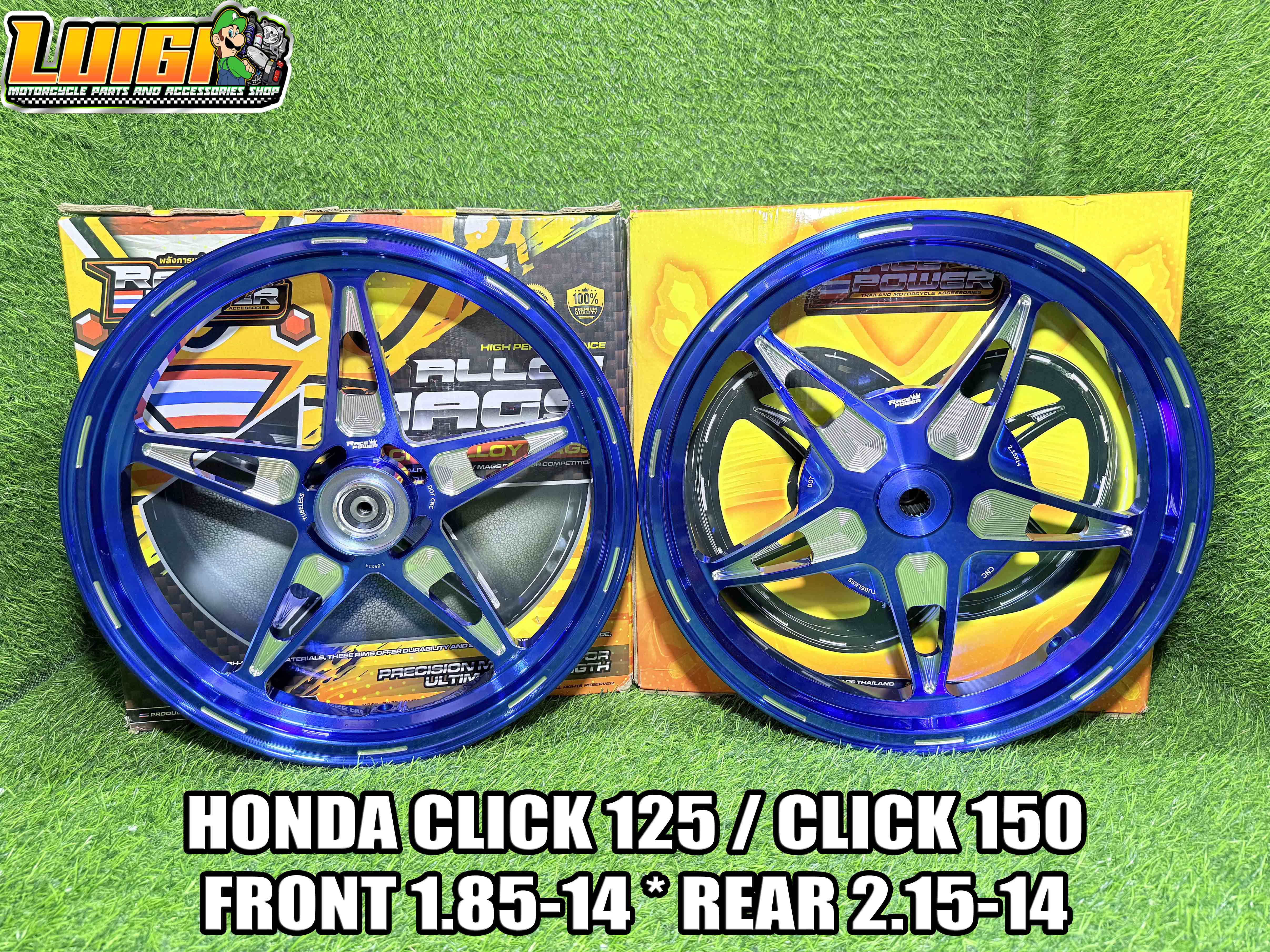 RACE POWER CNC MAGS 14s 5 SPOKES HONDA CLICK 125 / CLICK 150 (100% ...