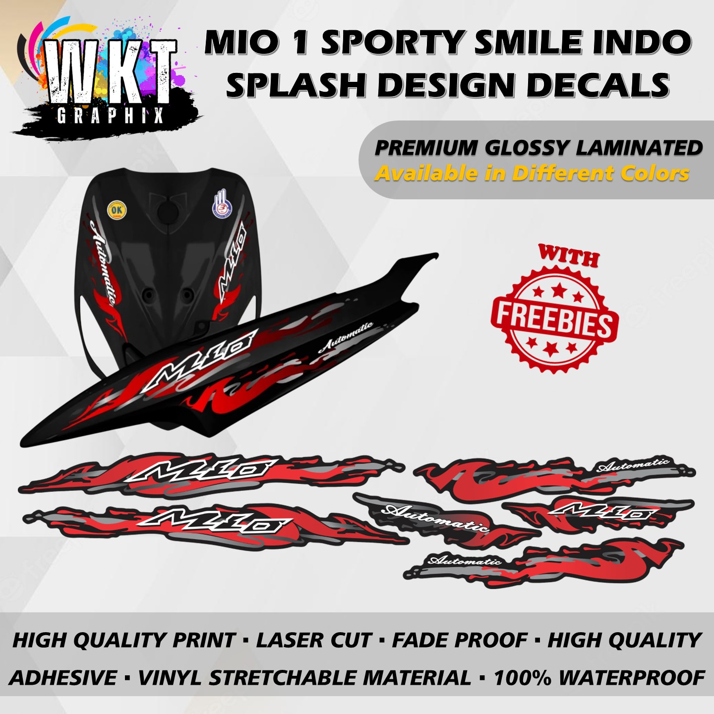 YAMAHA MIO 1 SPORTY SMILE INDO SPLASH DESIGN DECALS STICKERS ...