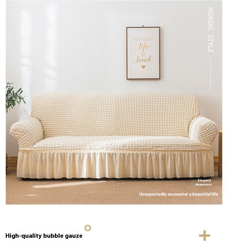 1/2/3/4 Seater Universal Sofa Cover Seersucker Sarung Sofa Elastic ...