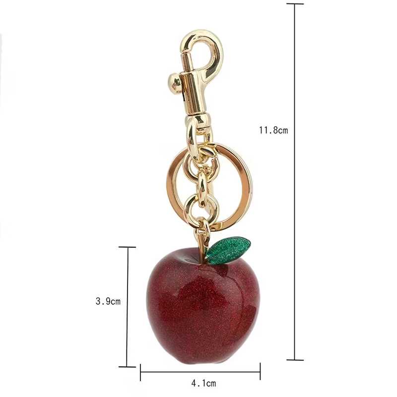 Cherry Apple Shaped Keychain Fruit Pendant Bagcharms Car Keyring ...