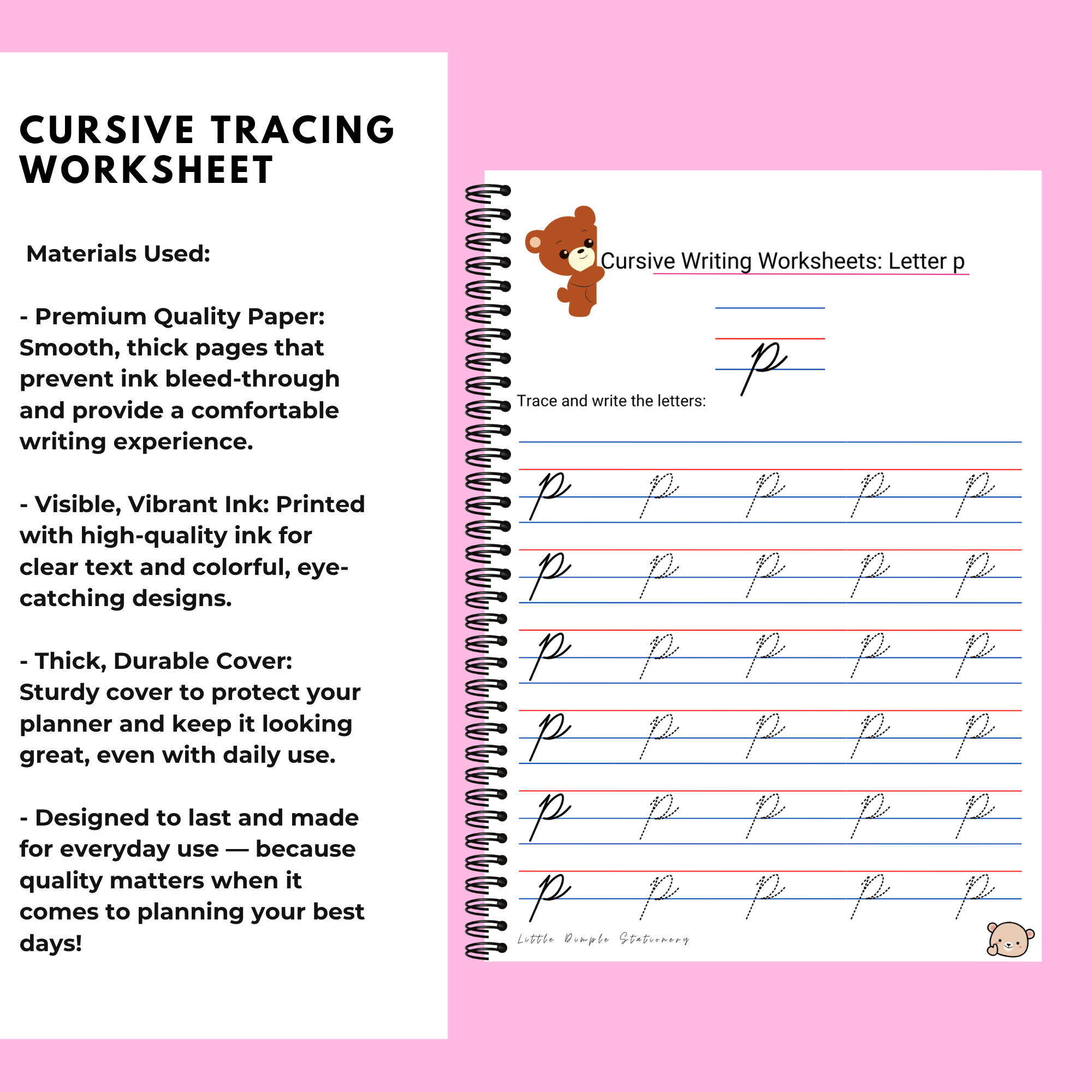 Cursive Writing Worksheet for Grade 2 Grade 3 Grade 4 Cursive Tracing ...