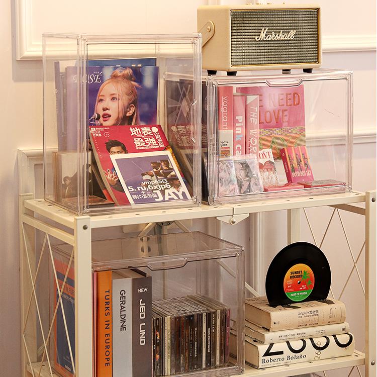 Yooli Acrylic CD Album Storage Box Dust-proof Tape Magazine Collection ...