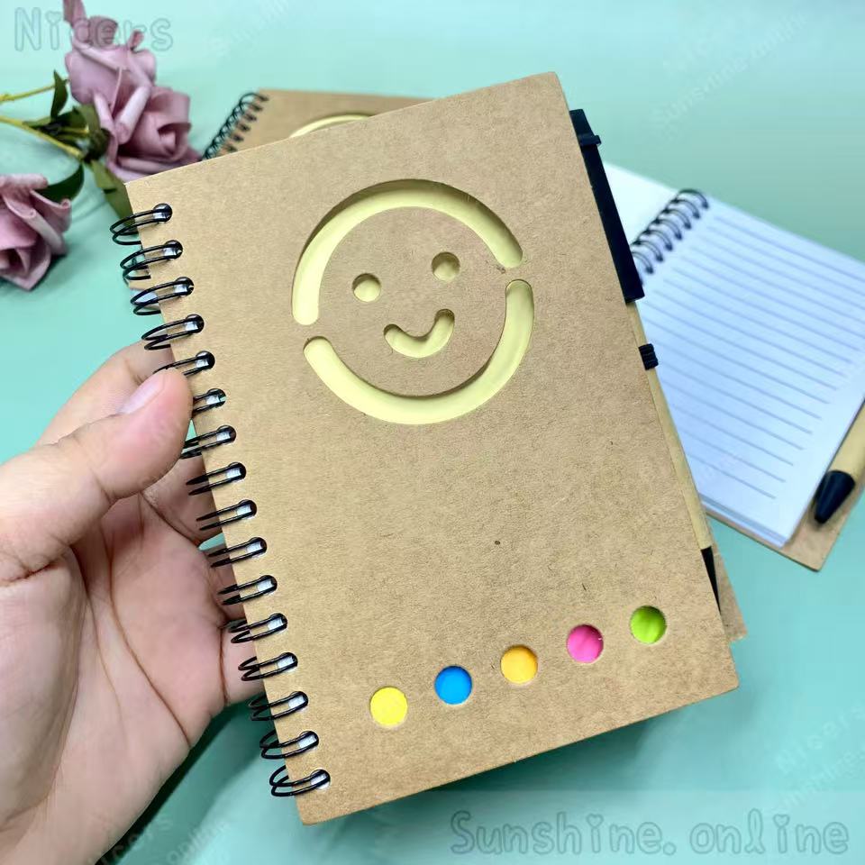A6-105 Multipurpose Coiled Notebook Simple Memo Kraft Paper Book with ...