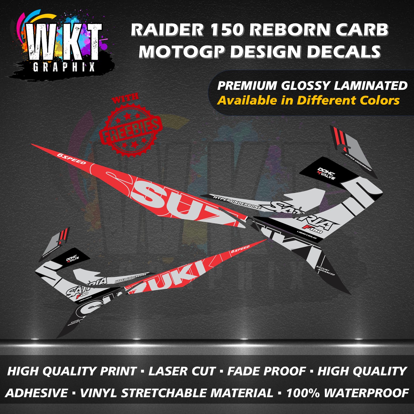 SUZUKI RAIDER 150 REBORN CARB MOTOGP DESIGN DECALS STICKER (WATERPROOF ...