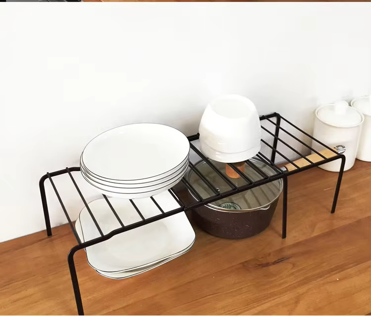 Kitchen 32-57cm Seasoning Rack Interlayer Shelf Kitchen Iron Rack ...