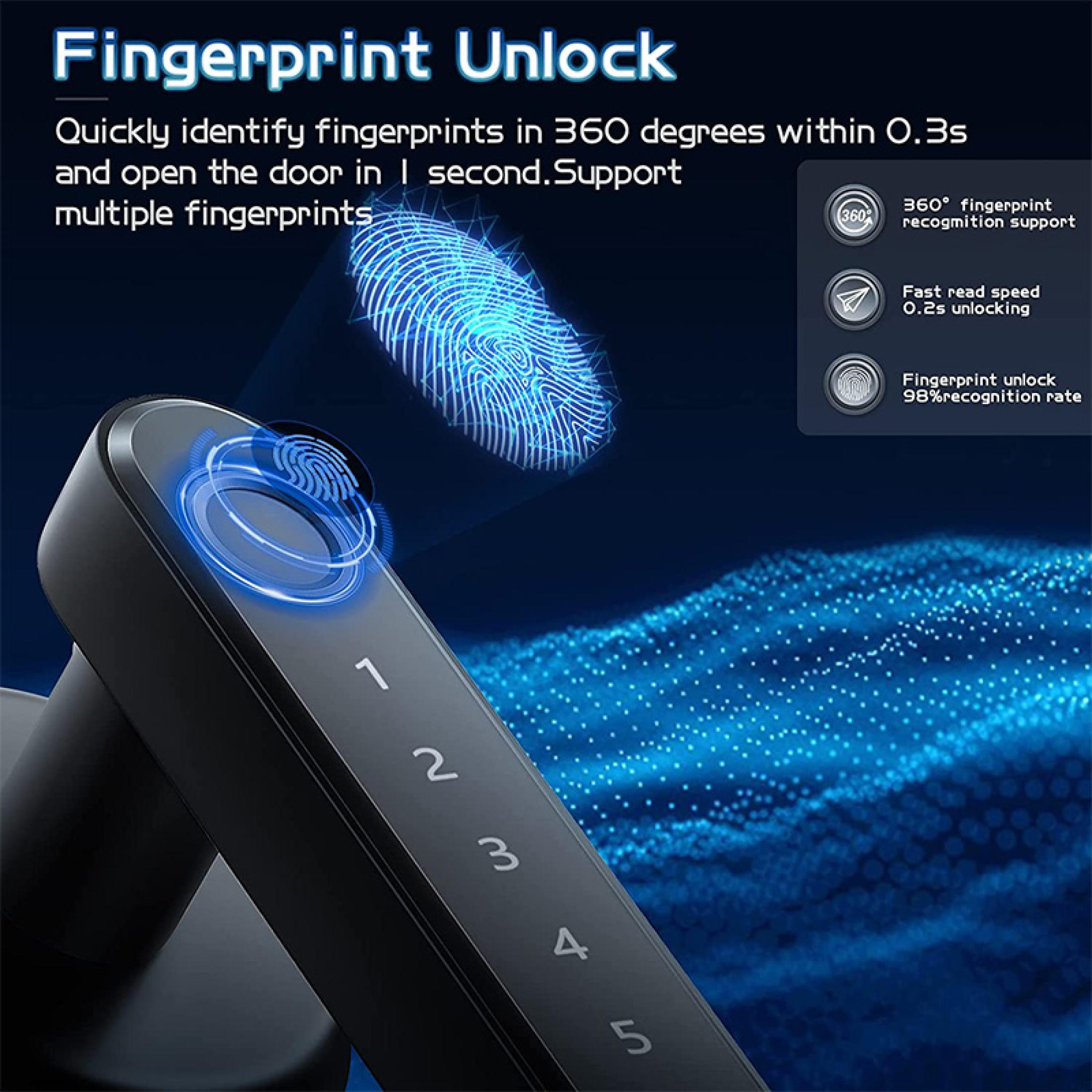 EXPOSE Smart Door Lock Fingerprint With Key And Password Unlock ...