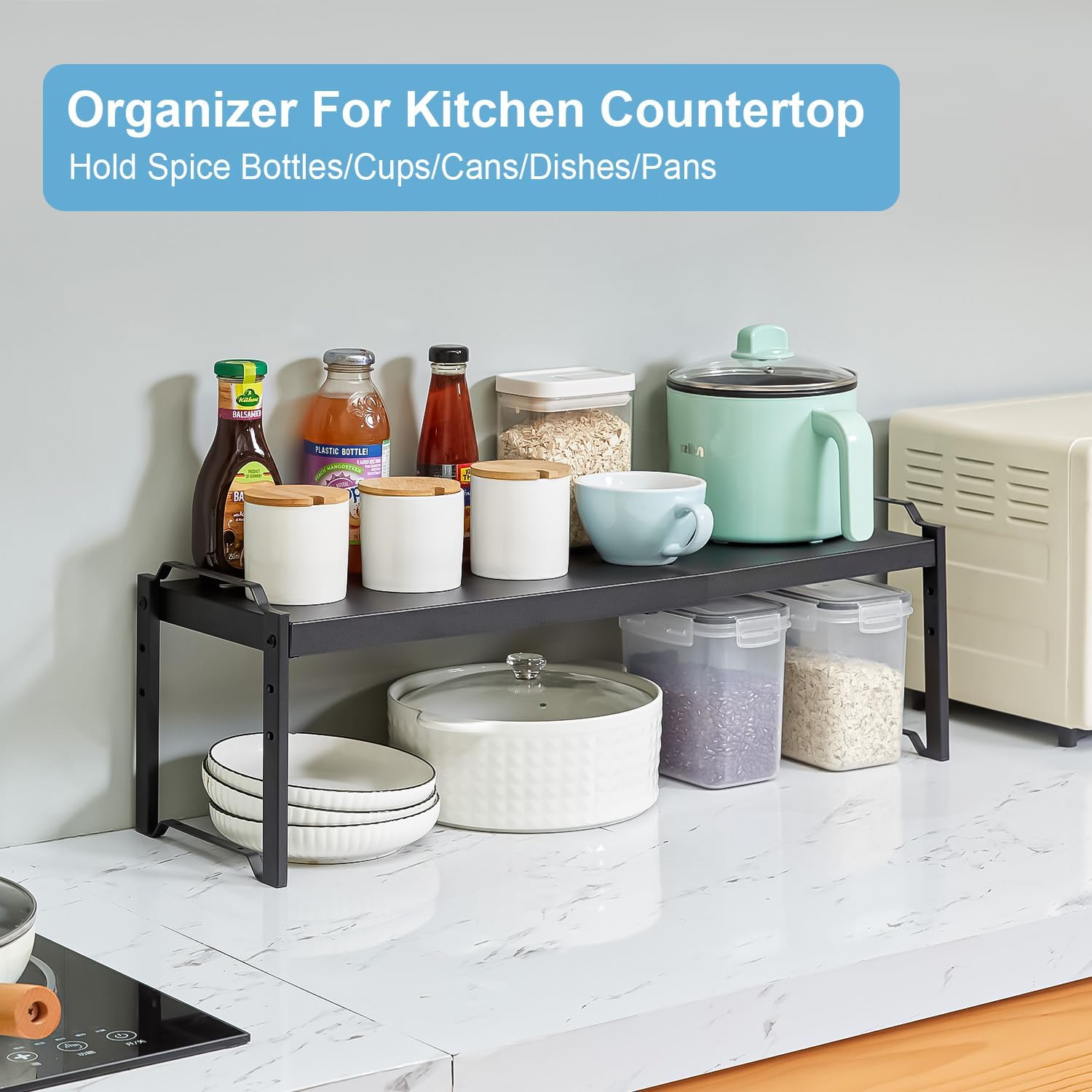 Kitchen Cabinet Retractable Stacking Rack Expandable Cabinet Countertop ...