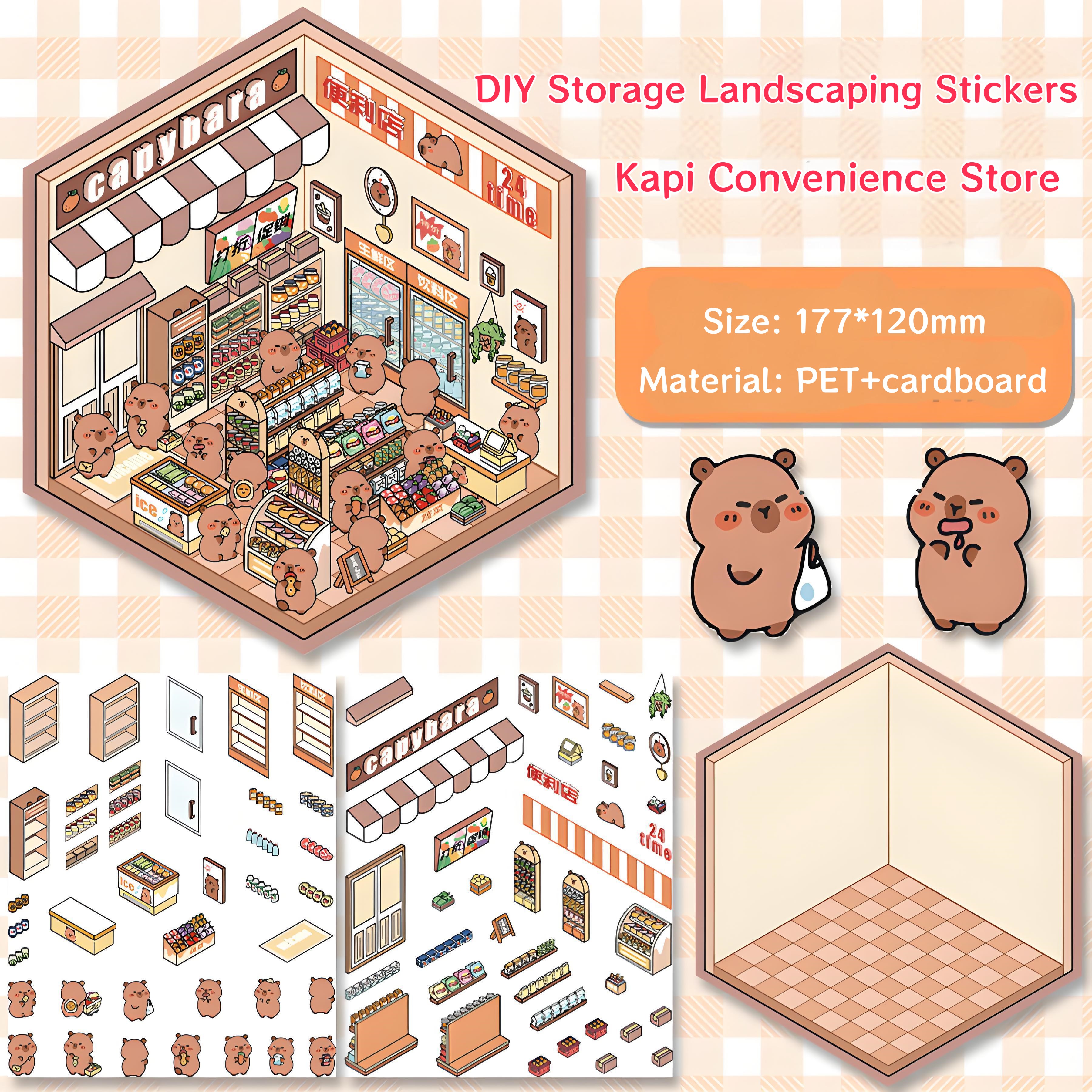 Creative Cartoon Large-Size Landscaping Stickers 3d Miniature Scene ...