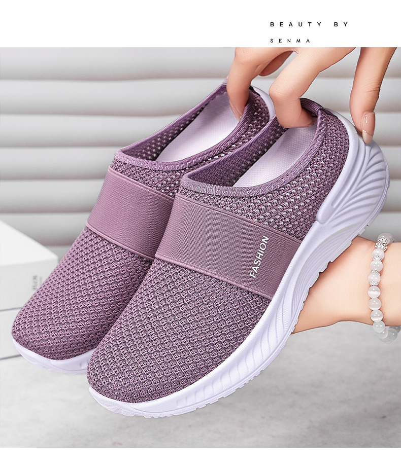 Summer Half Rubber Shoes For Women On Sale Fly Woven Casual Walking Shoes  Slip On Comfortable Shoes