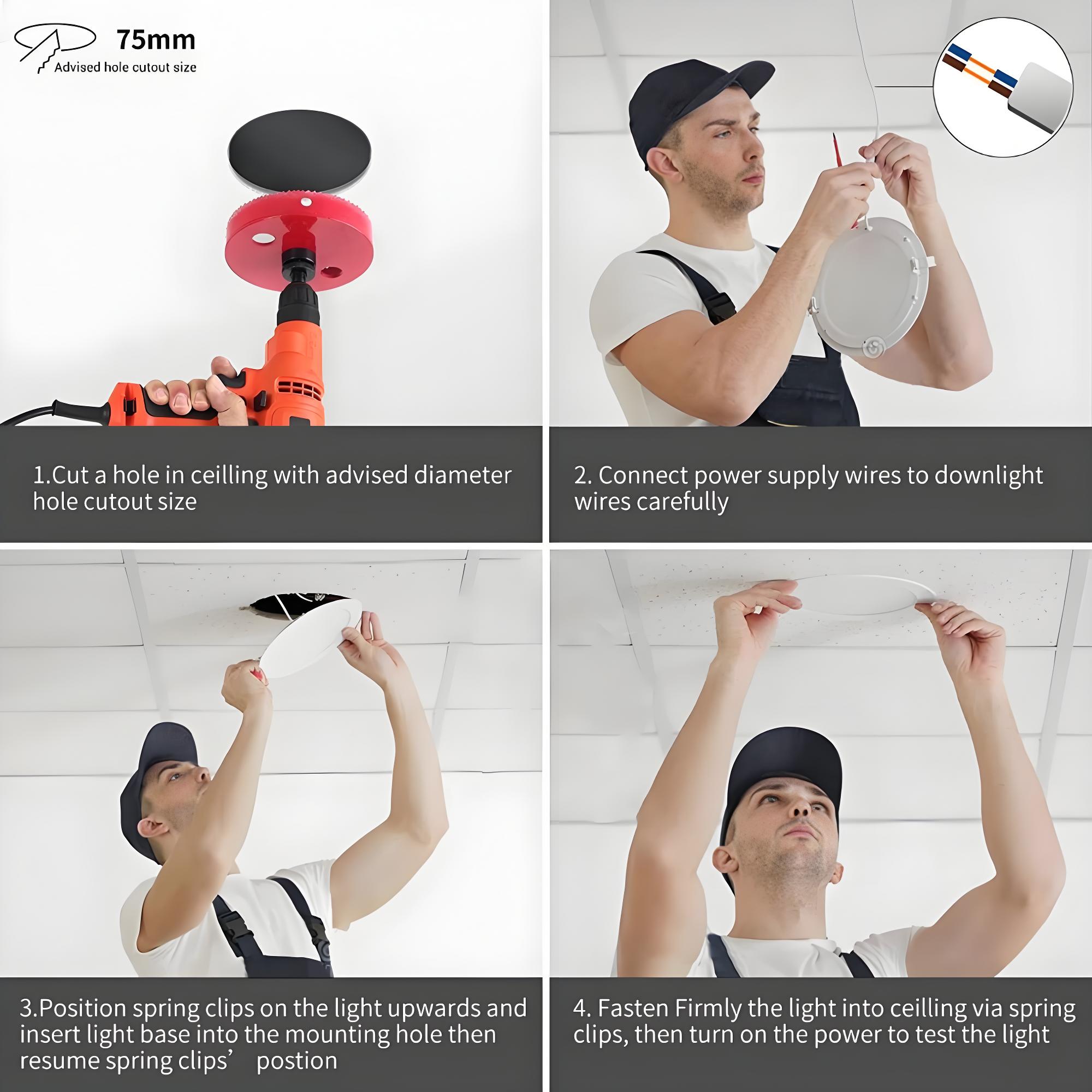 Luxy Ultra Thin Pin Light Led Ceiling Light Downlight Square Tricolor ...