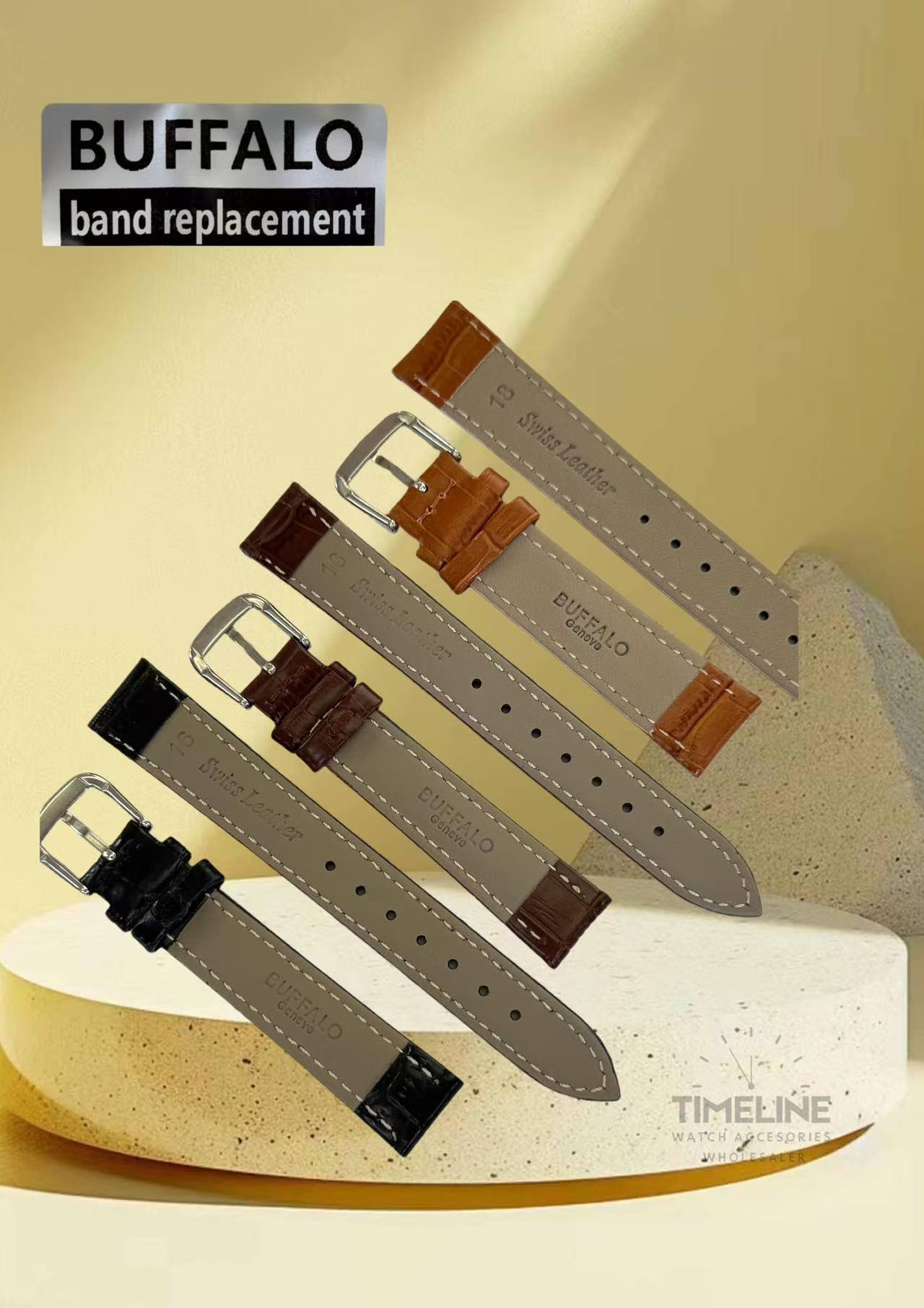 Buffalo Geneve Watch Band Genuine Leather Watch Strap watch Bracelet ...