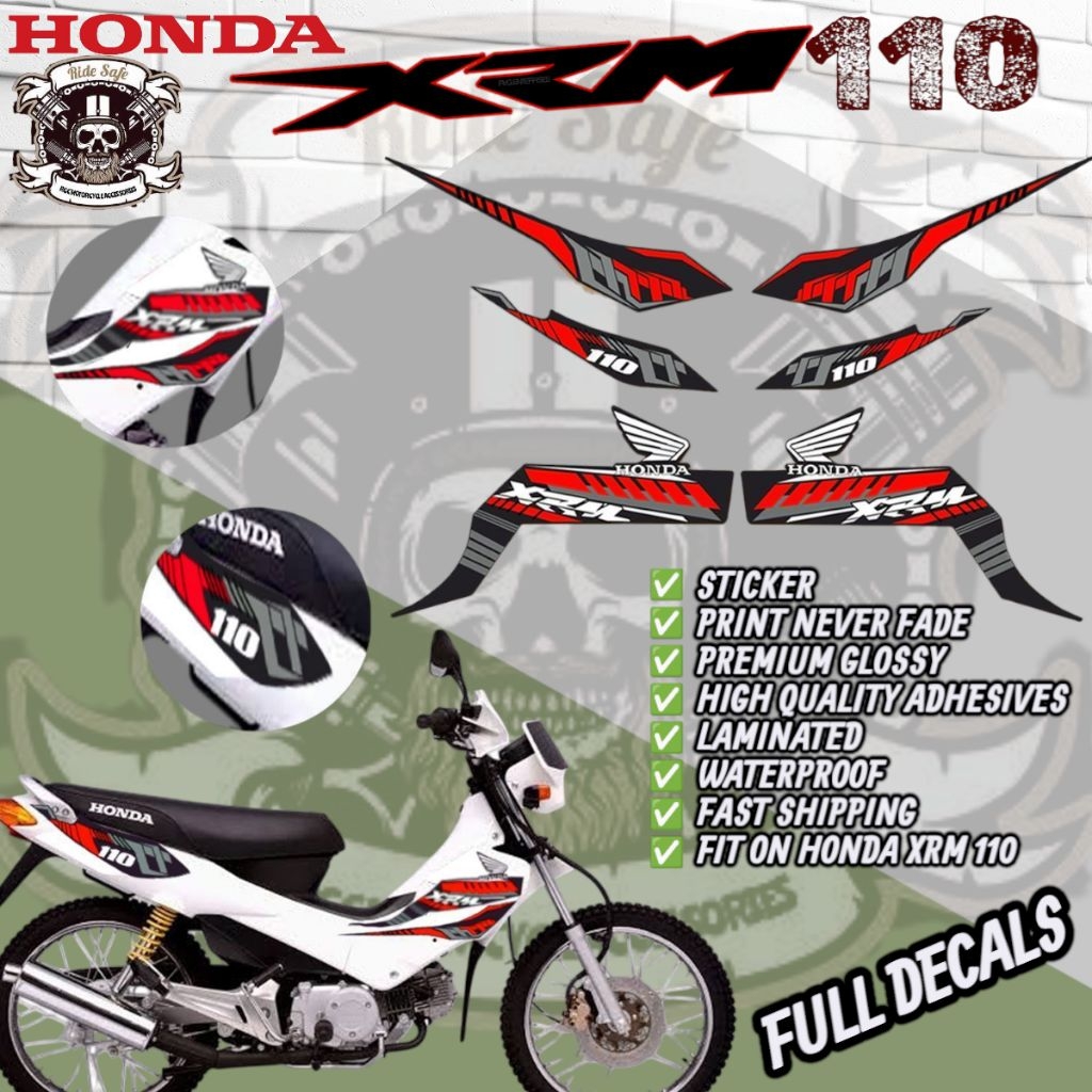 Honda XRM 110 Full Decals Sticker Accessories / XRM110 Sticker | Shopee ...