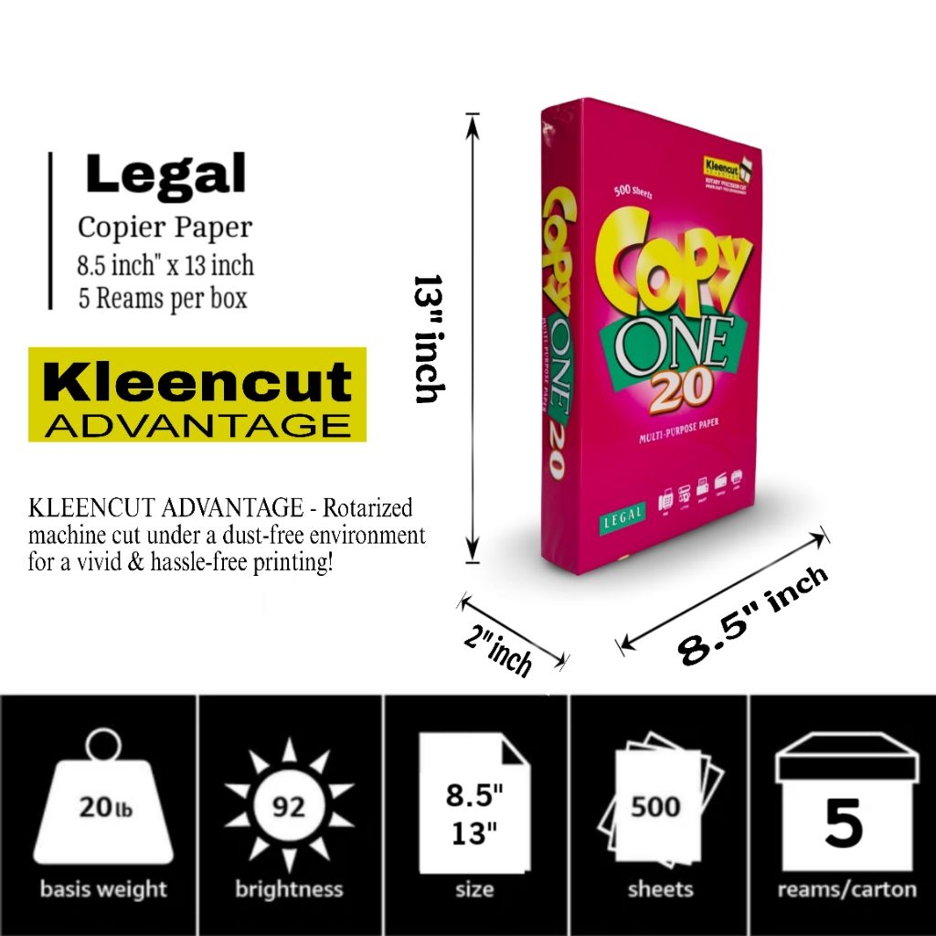 ERC Copy One Bond Paper Short | A4 | Long 70gsm & HardCopy A5 Letter ...