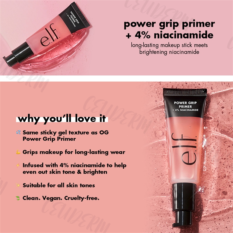 【ELF】Power Grip Primer 24ml with without +4% Niacinamide long-lasting ...