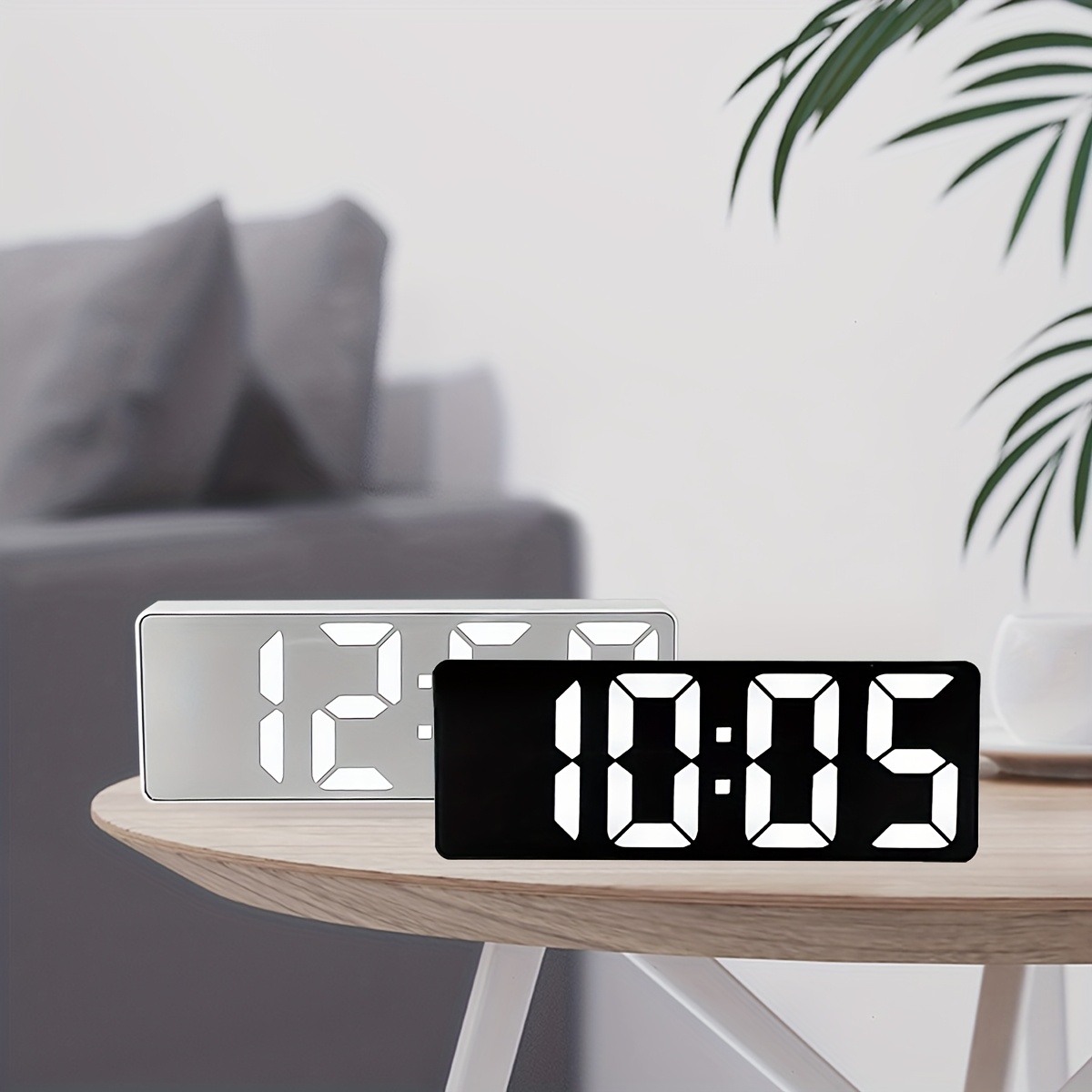 Digital Wall Clocks LED Alarm Clock Digital Display,Battery/USB Dual ...