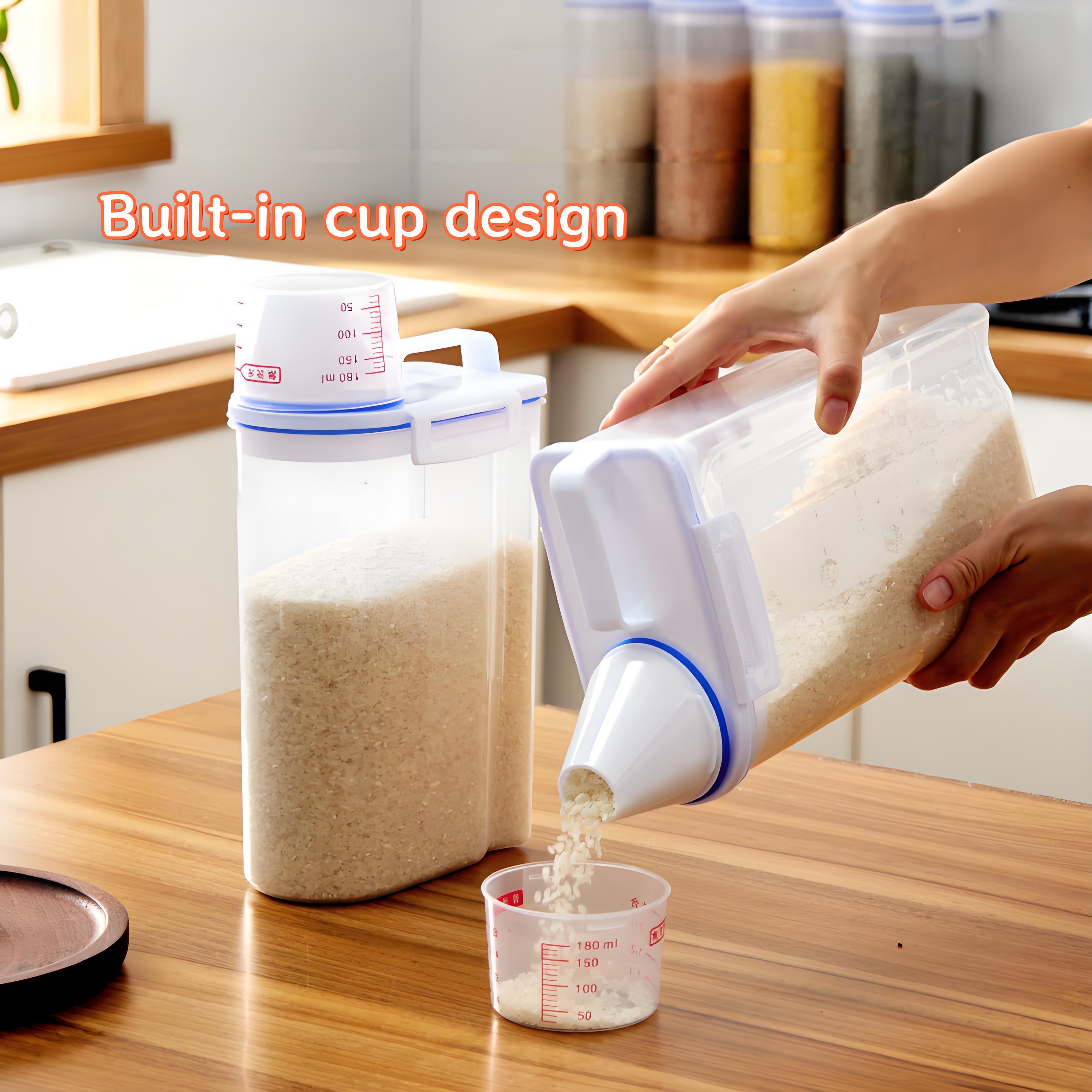 Kitchen Sealed Rice Bucket Measuring Cup Moisture-proof And Insect ...