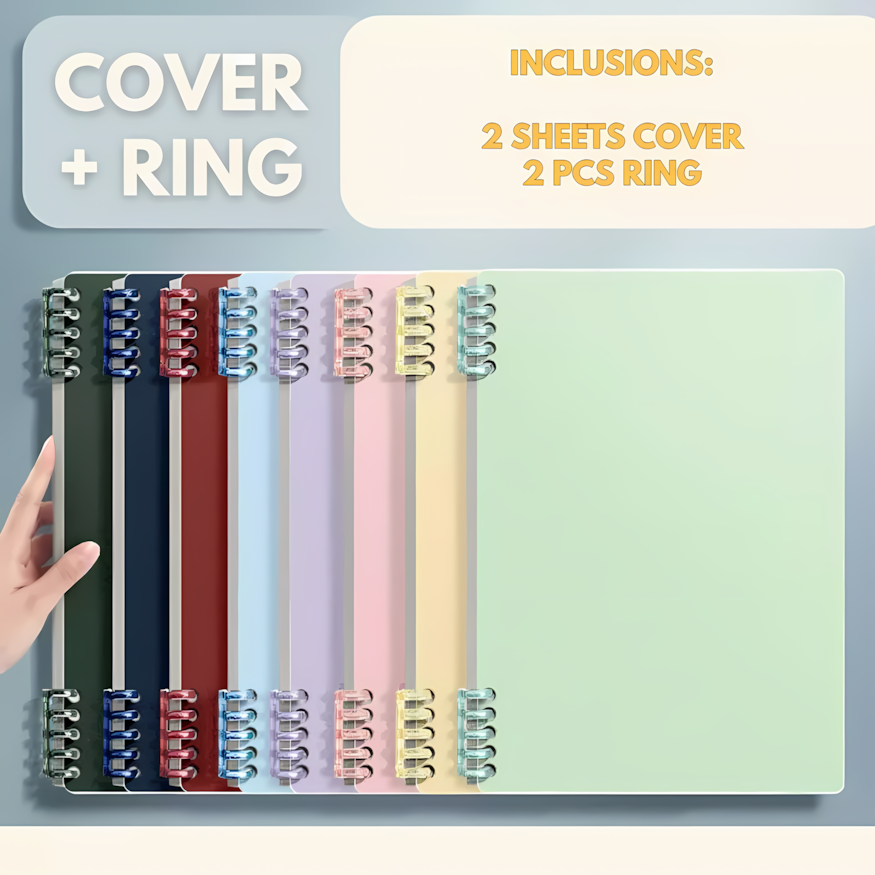 A5/B5 Transparent Loose Leaf Binding Ring PP Cover Plastic Ring Binder ...