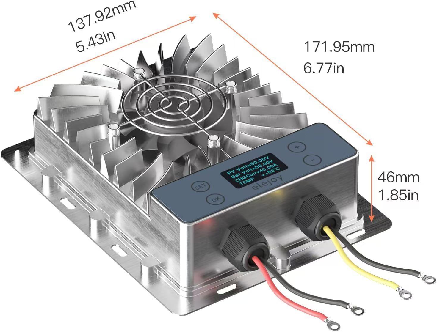 Original 600W MPPT Solar Charge Controller 40A 10-30V Adjustable OLED ...