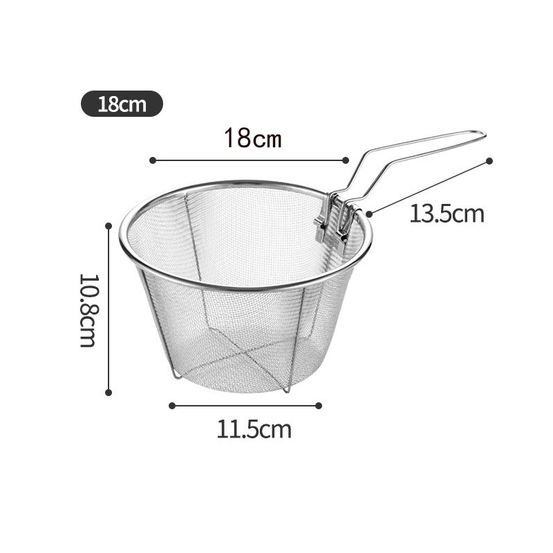 Fry Basket Kitchen Round Fryer Wire Mesh with Handle Wire Colander Nets ...