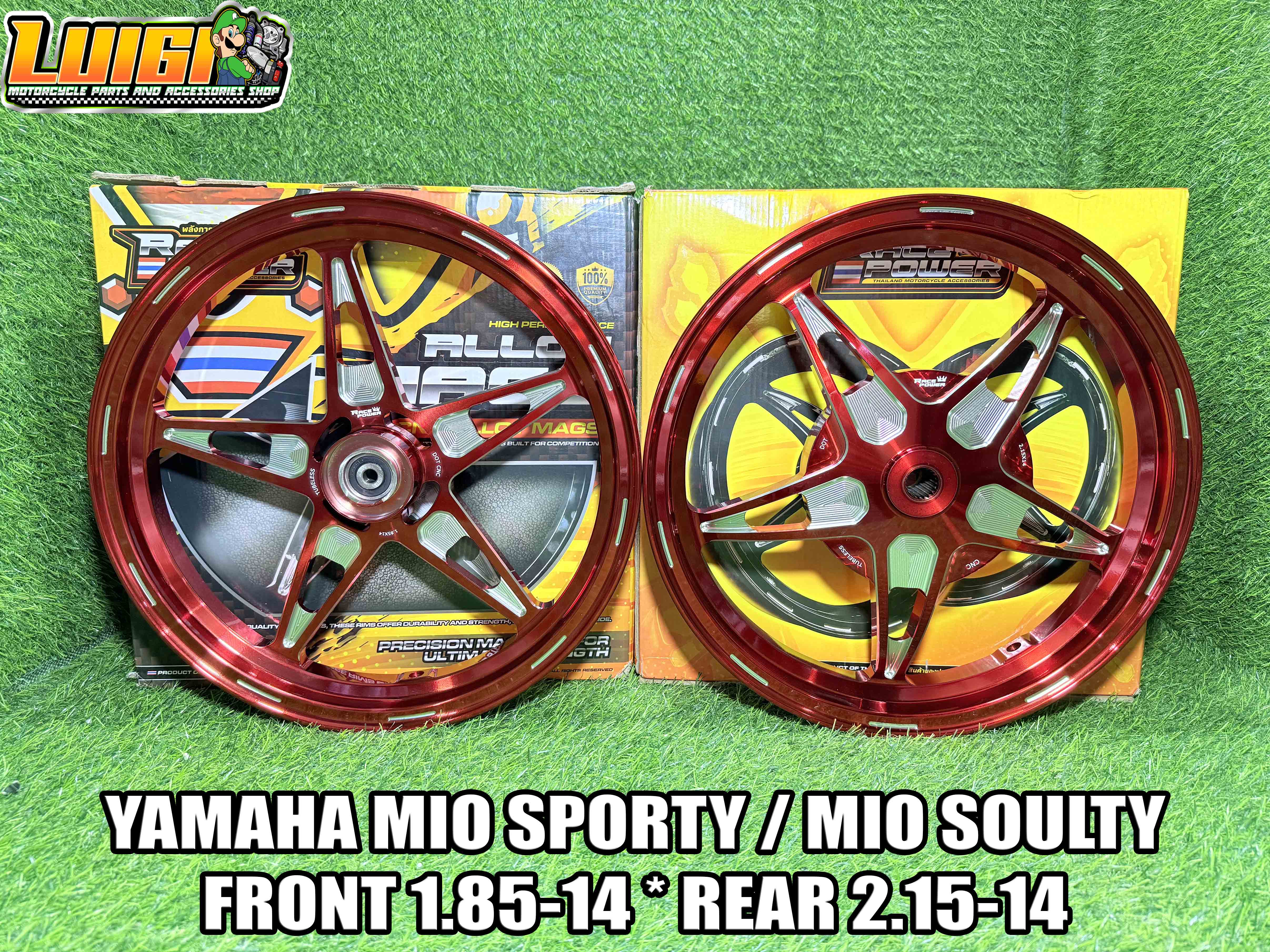 RACE POWER CNC MAGS 14s 5 SPOKES YAMAHA MIO SPORTY / MIO SOULTY (100% ...