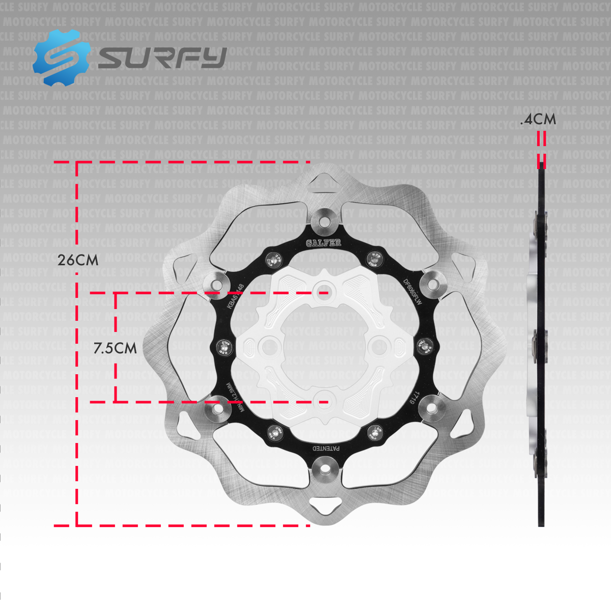 Galfer CNC Floating Disc 260mm Common 4holes For Mio/Click/Beat/Genio ...