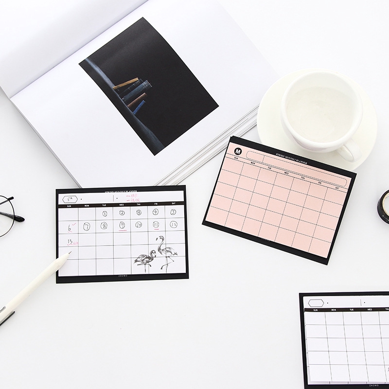 Desktop Schedule Desk Calendar Self-adhesive Memopad Paper Notepad ...