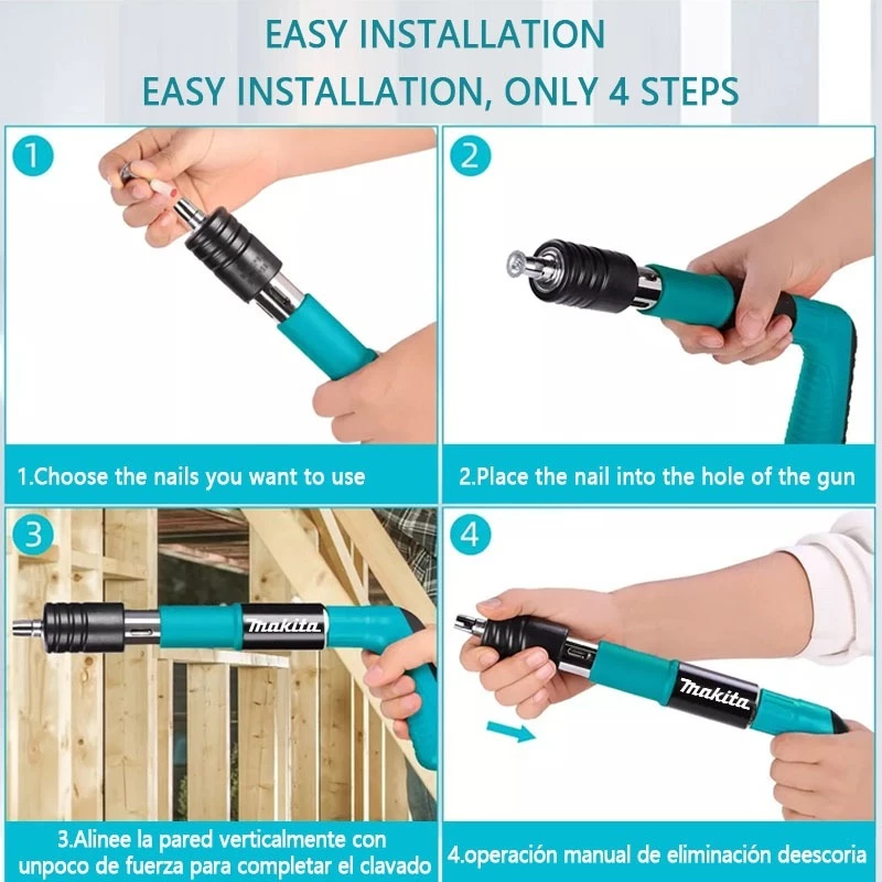 Nail Gun Concrete Rivet Tool Steel Rivet Gun Nail Punch Pipe Clam Nail ...