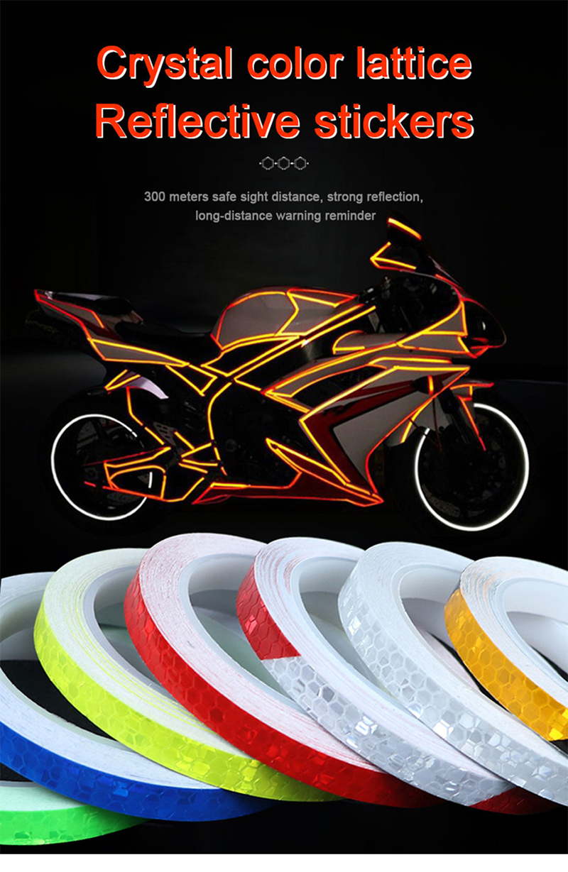 2pcs Car Reflective Stripe Tape Motorcycle Bicycle Diy Styling ...